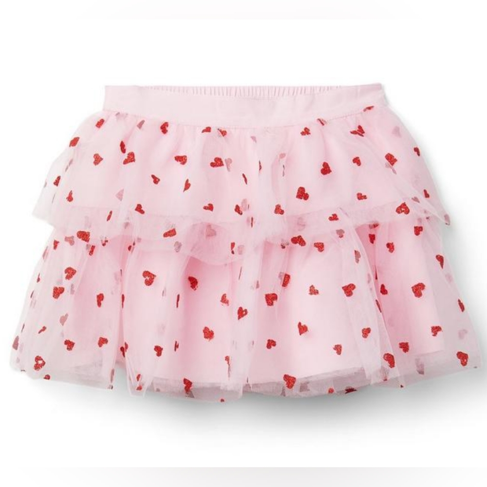 Janie and Jack Glitter Heart Tulle Skirt